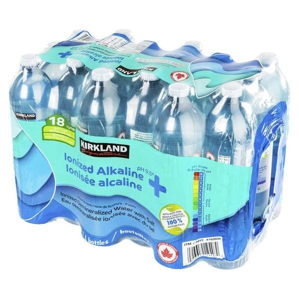 Kirkland Ionized Alkaline Water 18-Pack, 1 Liter Bottles