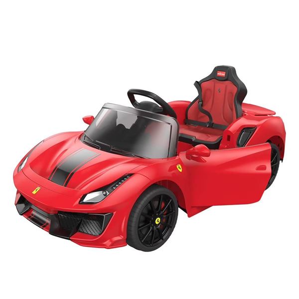 Red Ferrari Kids Electric Ride-On Car with Charger and Steering Controls