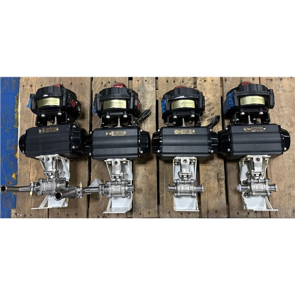 (4) Techmatic #DFS075-SR11-M-P Pneumatic Valve Actuators w/#ALS-400M2 Mechanical Switches