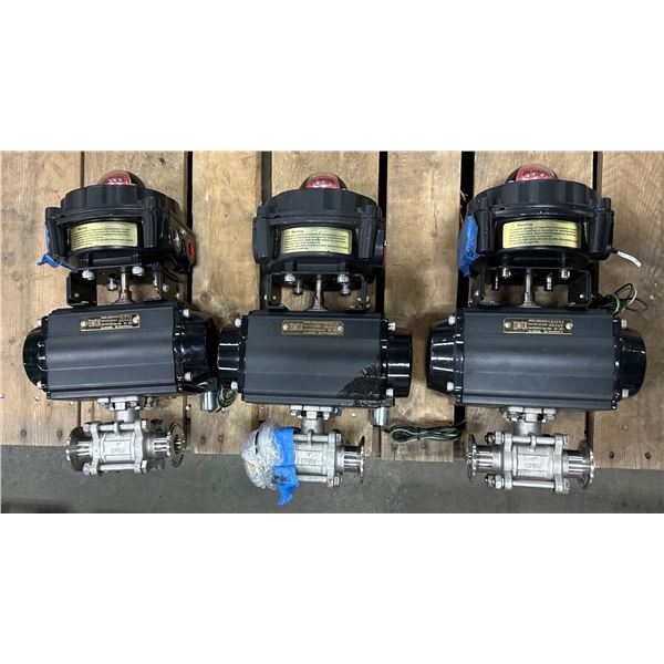 (3) Techmatic #DFS075-SR11-M-P Pneumatic Valve Actuators w/#ALS-400M2 Mechanical Switches