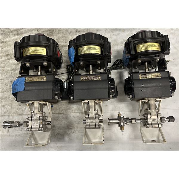 (3) Techmatic #DFS063-SR10-M-P Pneumatic Valve Actuators w/#ALS-400M2 Mechanical Switches