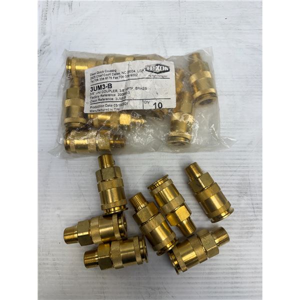 Lot of (17) Dixon #3UM3-B 3/8" Uni Coupler 3/8" NPTF, Brass