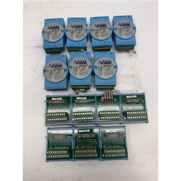 Lot of (7) ADAM #ADAM-6018 Modules & (7) ADAM #ADAM-3920C Terminal Boards
