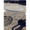 Image 6 : PATIO METAL BISTRO TABLE AND TWO PLASTIC PATIO CHAIRS