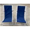 Image 1 : NAVY BLUE SLING SEAT BEACH CHAIRS, LOT OF 2