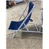 Image 2 : NAVY BLUE SLING SEAT BEACH CHAIRS, LOT OF 2