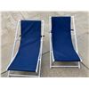 Image 3 : NAVY BLUE SLING SEAT BEACH CHAIRS, LOT OF 2