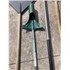 Image 4 : LAWN CARE LOT: RAKES, HOE, SHOVEL, AND BULB PLANTER