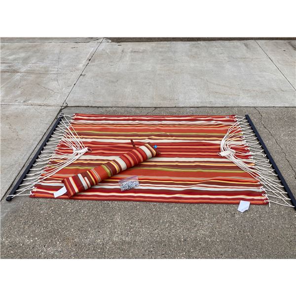 TROPICAL ORANGE STRIPE FABRIC HAMMOCK