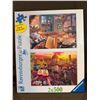 Image 1 : Ravensburger "Cozy Retreat" and "Cozy Wine Terrace" 2 x 500 Piece Puzzles