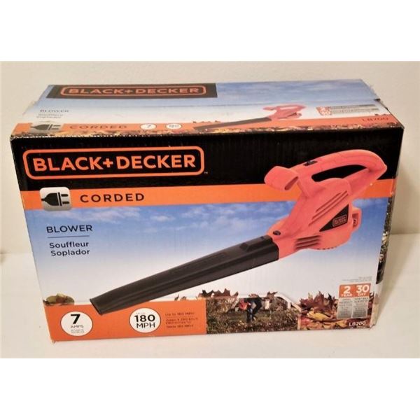 BLACK+DECKER 180 MPH 220 CFM 7-Amp Corded Electric Handheld Leaf Blower