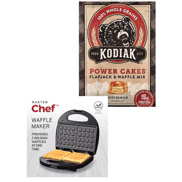 Breakfast Champion Bundle - Waffle Maker & Mix