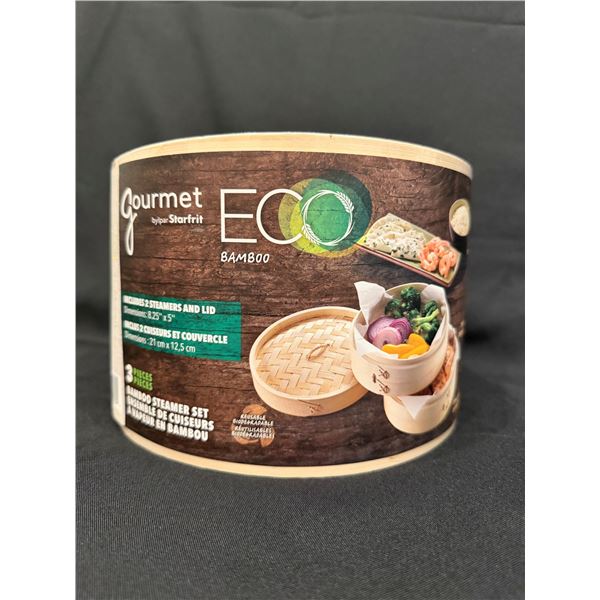 Gourmet ECO Bamboo 3 Piece Steamer Set