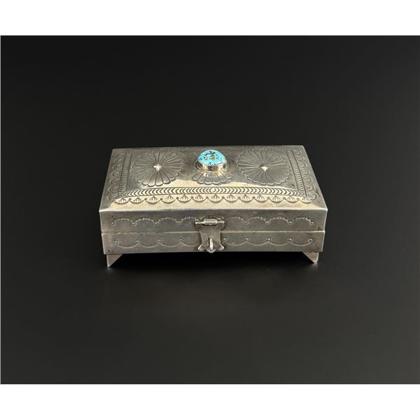 Suzie James Navajo Sterling Silver Turquoise Box
