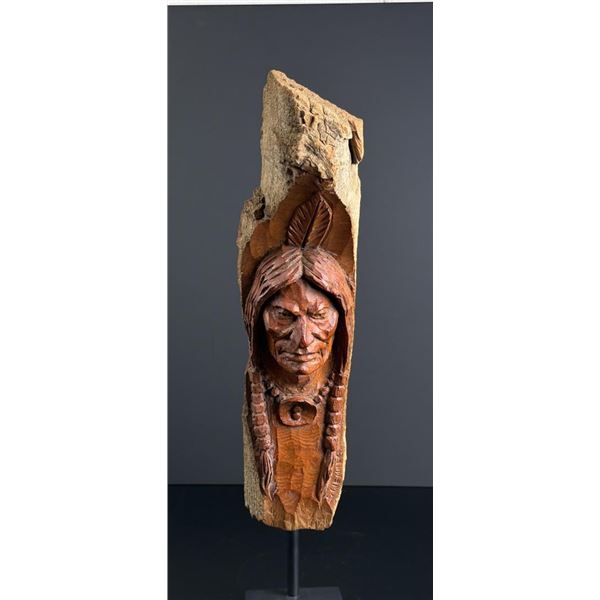 Richard Swennes Cottonwood Carved Indian Montana