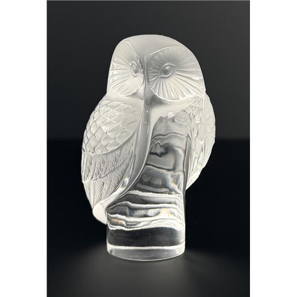 Lalique Crystal Chouette Owl Paperweight