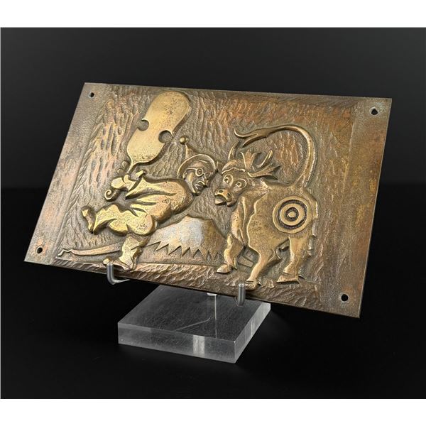 WW2 Bronze Satirical Propaganda Bronze Plaque