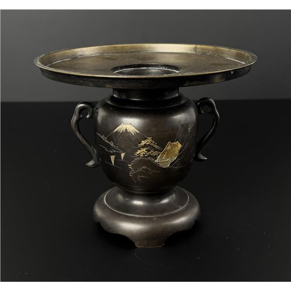 Japanese Bronze Ikebana Flower Vase