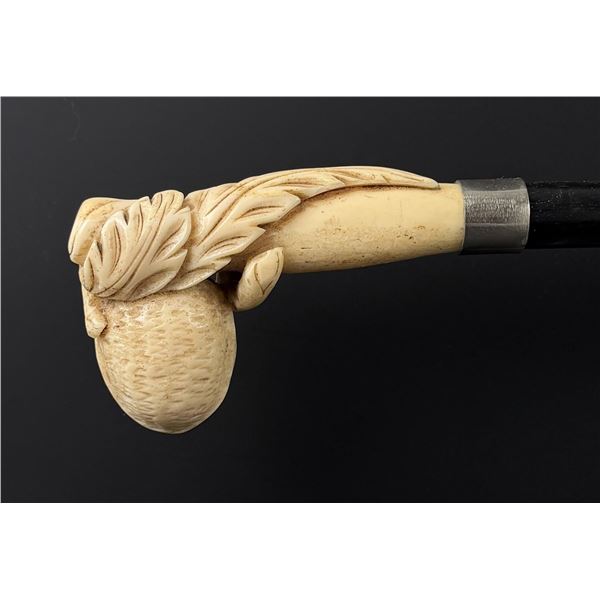 Alaskan Gold Miner Ivory Walking Stick Cane