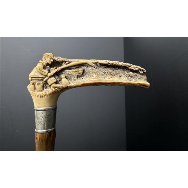 Victorian Stag Horn Handle Walking Stick Cane