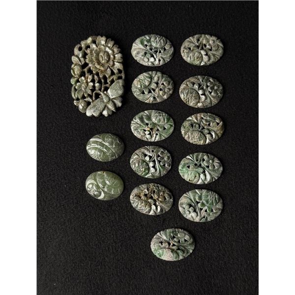 Collection of Chinese Carved Jade Panels