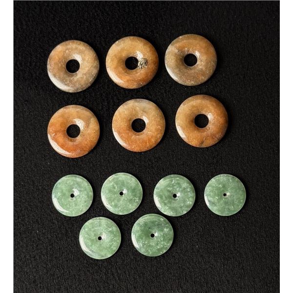 Collection of Carved Jade Donuts