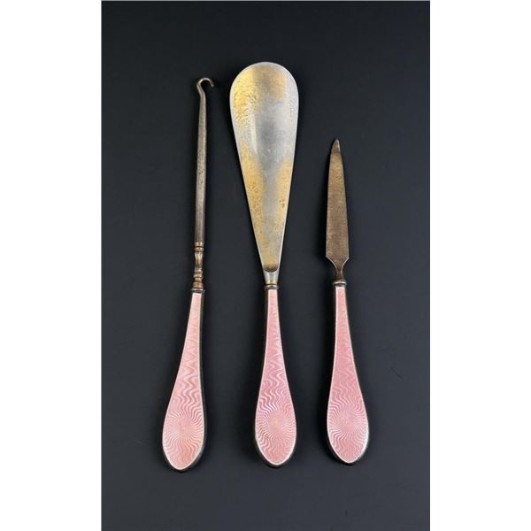 Foster & Bailey Guilloche Enamel Sterling Vanity