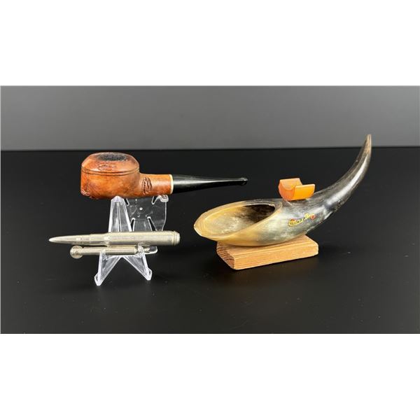 Estate Tobacco Pipe Stand and Lighter