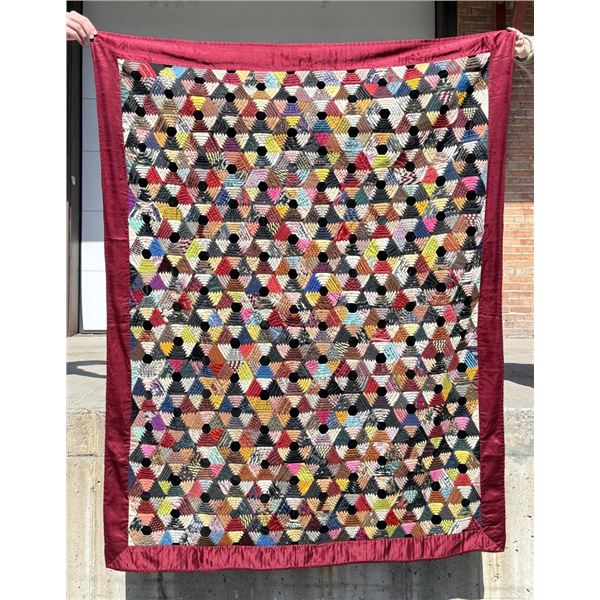 1890s Pennsylvania Log Cabin Barn Raising Quilt