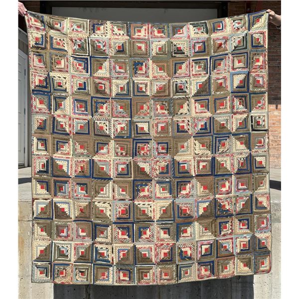 1870s Pennsylvania Log Cabin Quilt