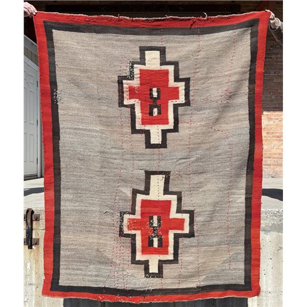 Navajo Indian Ganado Cross Wearing Blanket