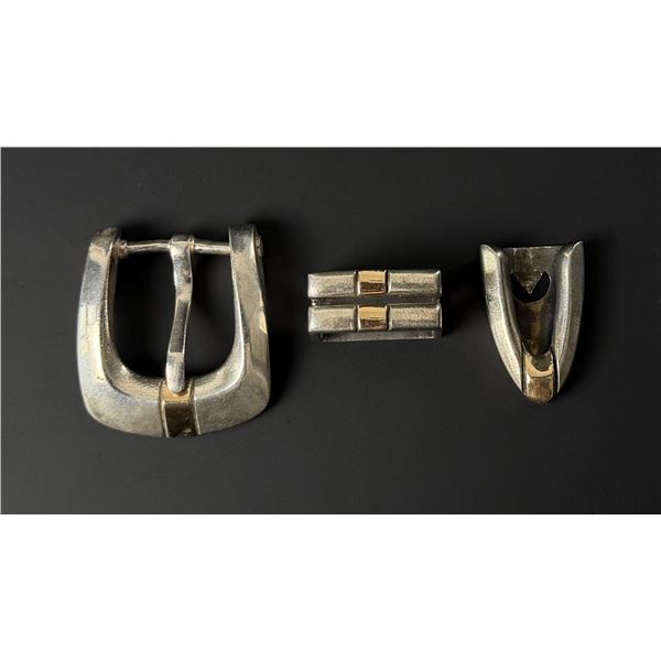 Sterling Silver 14k Gold Ranger Belt Buckle Set