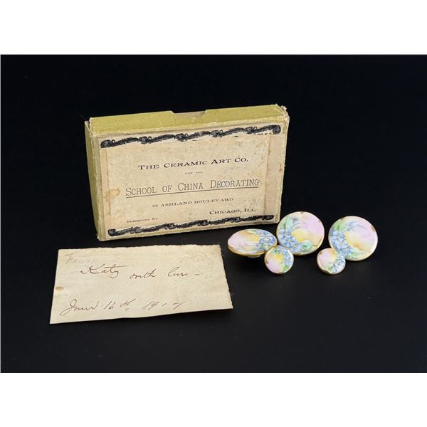 Chicago Illinois Ceramic Art Co Porcelain Buttons