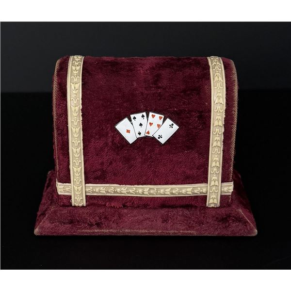 Victorian Velvet Playing Card Box or Case