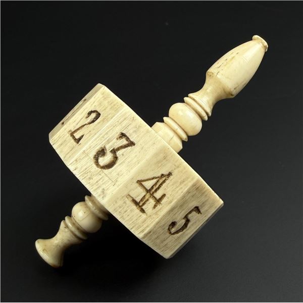 Prisoner Made Whale Bone Teetotum Gambling Top