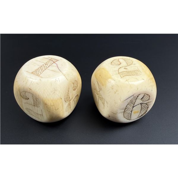 Antique Civil War Era Bone Gambling Dice