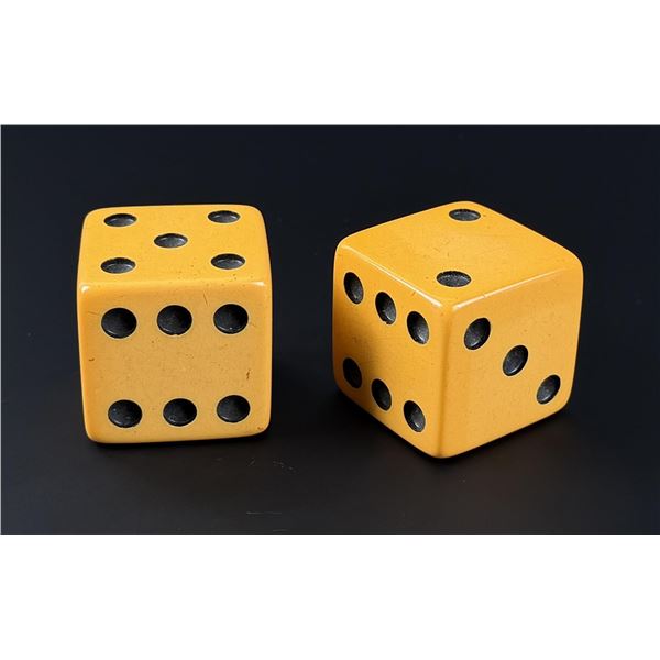 Oversize Yellow Lucite Dice