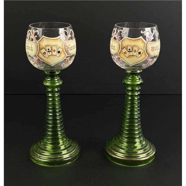 Roemer Beehive Stem Gambling Wine Glasses