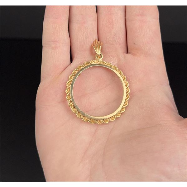 14k Gold Krugerrand Coin Bezel Pendant
