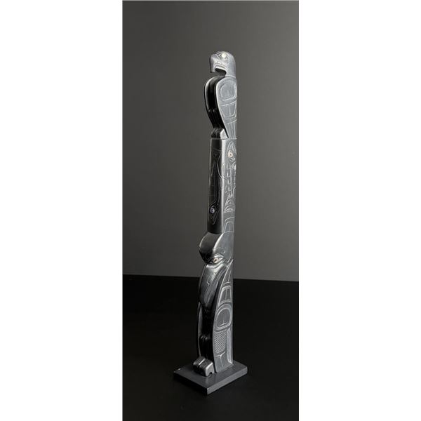 Glen Pollard Haida Argillite Totem Pole