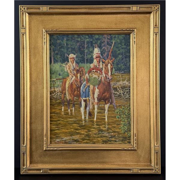 R E Pierce Blackfoot Warriors Painting