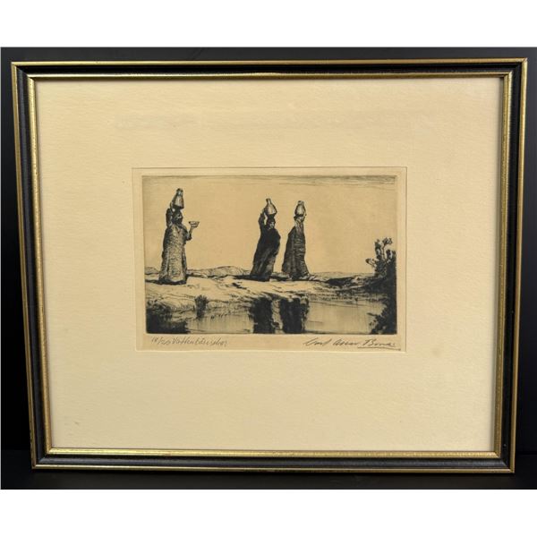 Carl Oscar Borg Water Carriers Etching