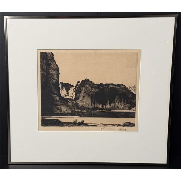 Carl Oscar Borg Cliffs of Chelly Etching
