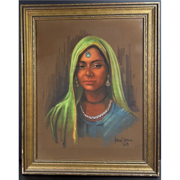 Harley Brown Indian Princess Pastel Drawing