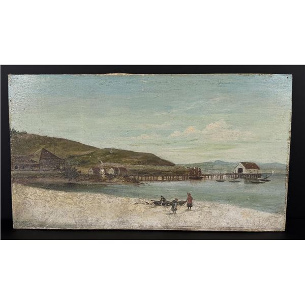 John Sykes Harford Pier and Hotel Marre Painting