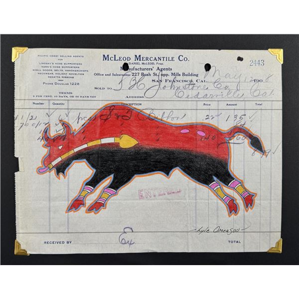 Lyle Omeasoo Blackfeet Montana Ledger Painting