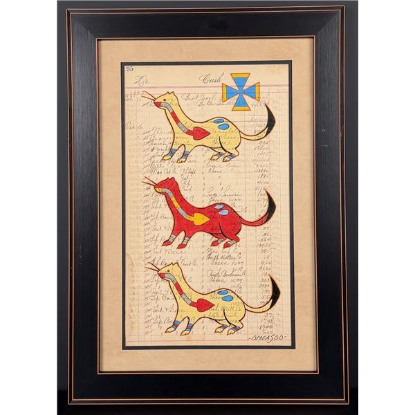 Lyle Omeasoo Blackfeet Montana Ledger Painting