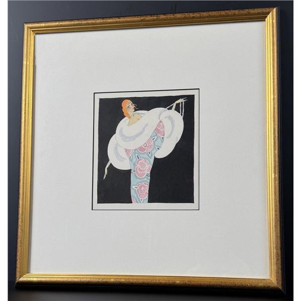Art Deco Fashion Watercolor Painting