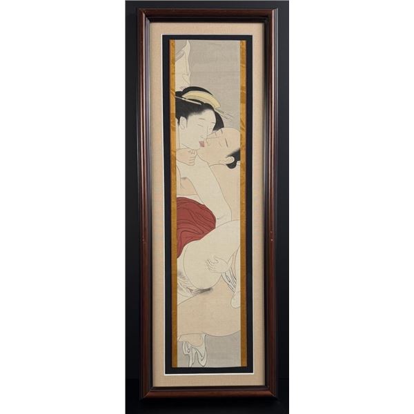 Torii Kiyonaga Sode no Maki Shunga Woodblock Print