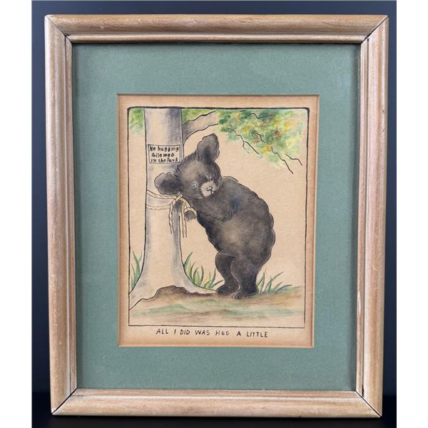 No Bear Hugging Yellowstone Park Painting